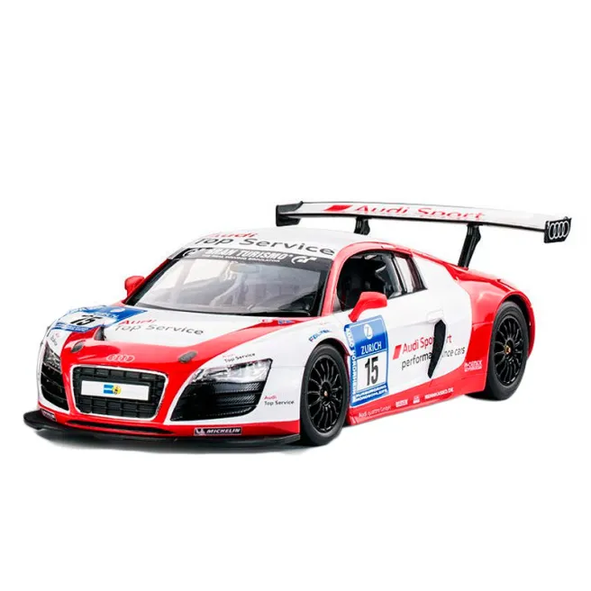 RS Masina cu telecomanda RASTAR 1:14 Audi R8 LMS Performance (cu volan, baterii), alba/rosie, cod 51232