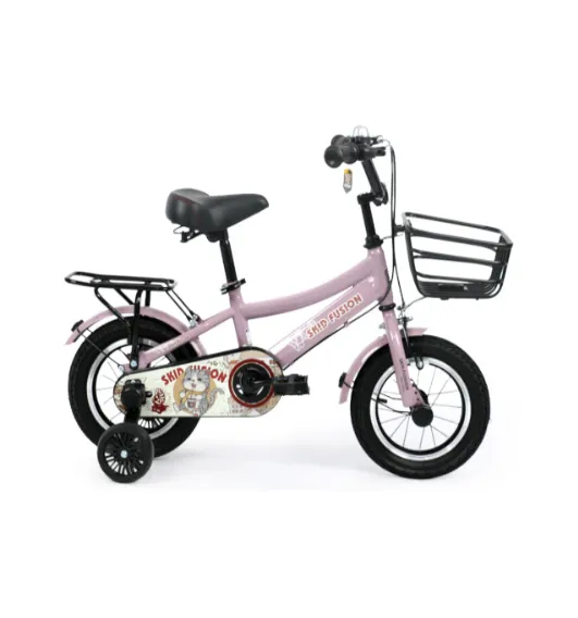 Bicicletă pentru copii cu 4 roți, 16 inch, roz, cod 2230D