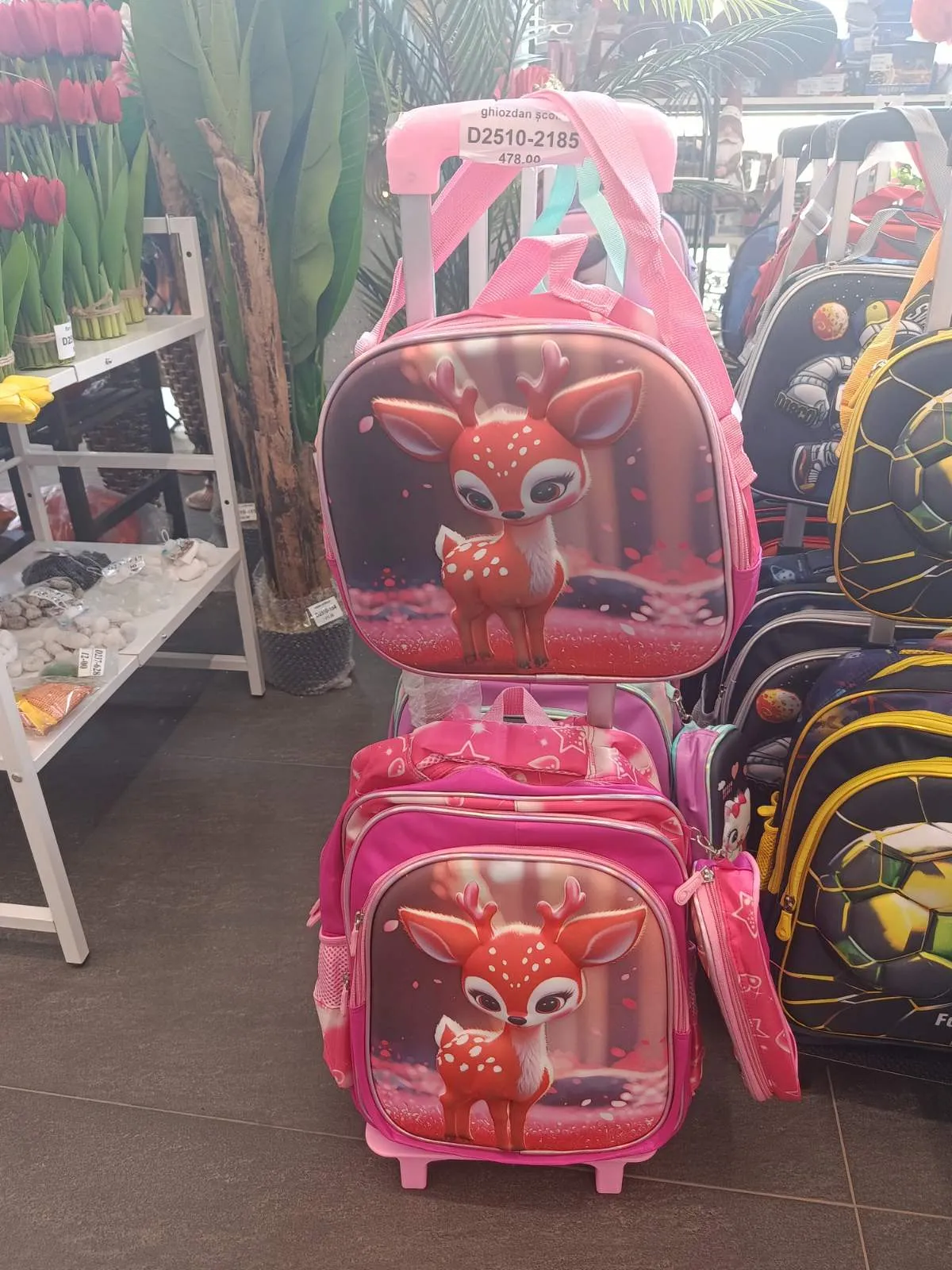 rucsac școlar pe roți Bambi