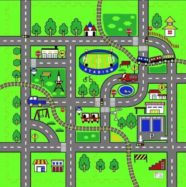 Puzzle de podea 4 bucăți „Drum”, KTPT002