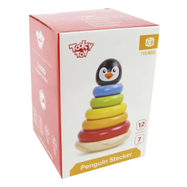 Piramidă din lemn Pinguin, cod 57281