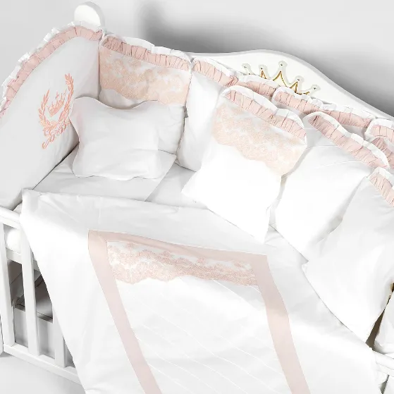 Lenjerie de patut 8 piese PM Royal Roz Lenjerie de patut 8 piese PM Royal Roz