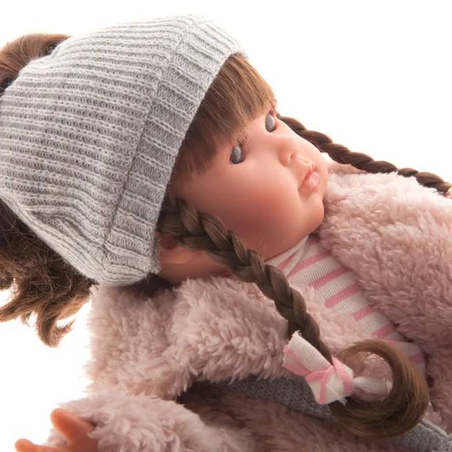 Păpușa Bella în haine gri-roz călduroase cu poșeta, cod 48306 Păpușa Bella în haine gri-roz călduroase cu poșeta, cod 48306