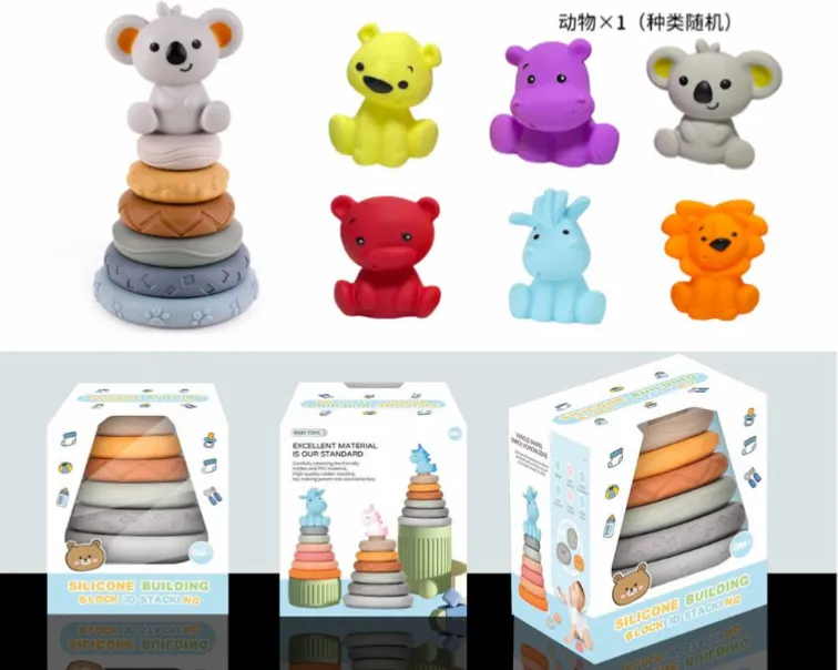 Piramida dentitie din silicon pentru bebelusi, pentru joaca in baie, M381