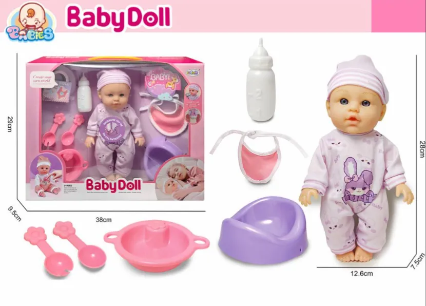 Păpușă de 30 cm cu sunet și accesorii, violet L-2403K