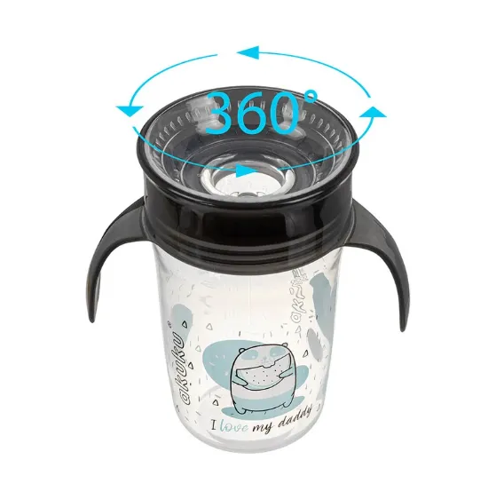 Cană anti-varsare Akuku Panda Black (9 luni +), 240 ml Cană anti-varsare Akuku Panda Black (9 luni +), 240 ml