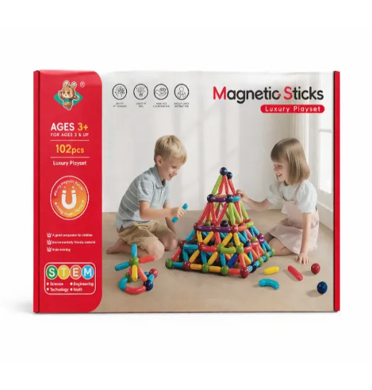 Constructor magnetic Magnetic Sticks 102 piese, cod 962100