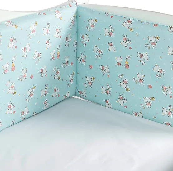 Apărătoare pătuț PM Ursuleț Turcoaz (6 piese), 120x60 cm Apărătoare pătuț PM Ursuleț Turcoaz (6 piese), 120x60 cm