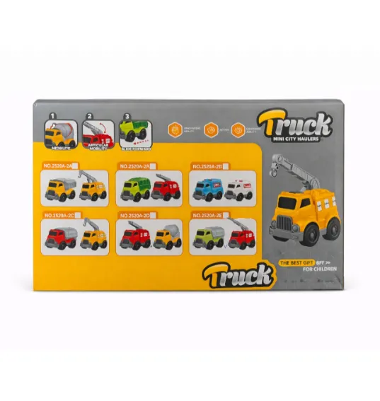 Set mașini inerțiale Mini City Haulers (betonieră, pompieri), cod 962041 Set mașini inerțiale Mini City Haulers (betonieră, pompieri), cod 962041