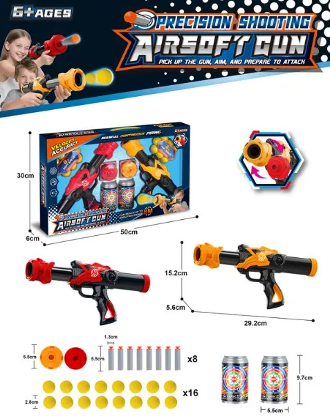 Set de 2 pistoale cu gloante moi, KYD-3