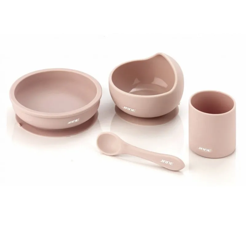 Set de masă din silicon pentru copii Jane (070231 U09) Roz Pal Set de masă din silicon pentru copii Jane (070231 U09) Roz Pal