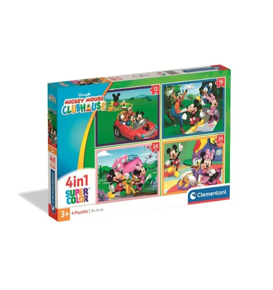 Clementoni Puzzle 4 in 1 Clubul Mickey Mouse (21755)