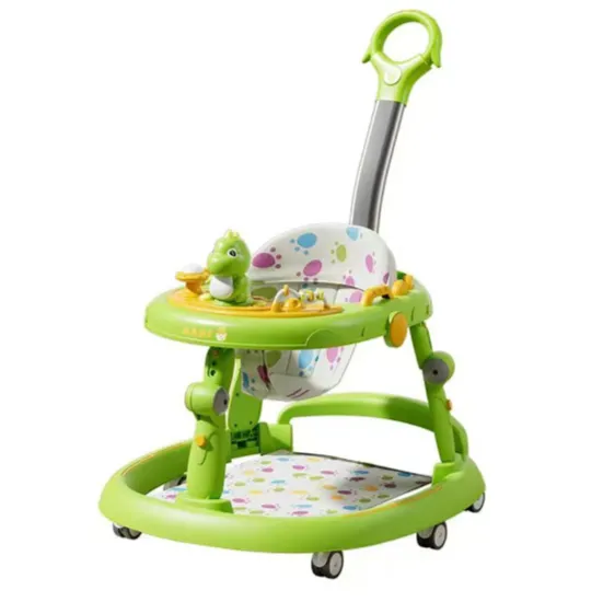 Premergător pentru copii cu muzică, mâner parental și suport pentru picioare, verde (69489)