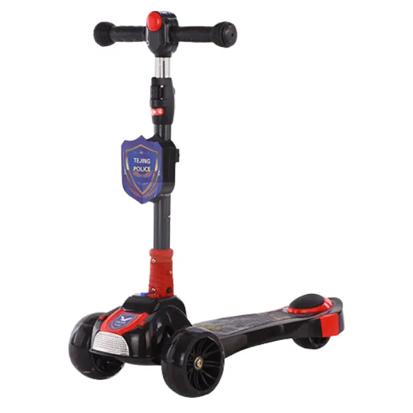 Детский трехколесный самокат со светящимися колесами и музыкой, 2 цвета