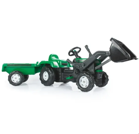 Excavator tractor cu pedale pentru copii cu remorcă și găleată Dolu (173 X 52 x 45 Cm) art. 8048 Excavator tractor cu pedale pentru copii cu remorcă și găleată Dolu (173 X 52 x 45 Cm) art. 8048