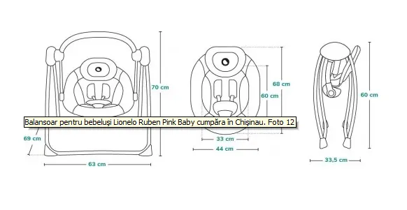 Balansoar pentru bebeluși Lionelo Ruben Pink Baby Balansoar pentru bebeluși Lionelo Ruben Pink Baby