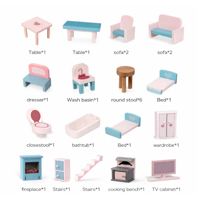 Căsuță pentru păpuși, 2 etaje, cod 1437D Căsuță pentru păpuși, 2 etaje, cod 1437D