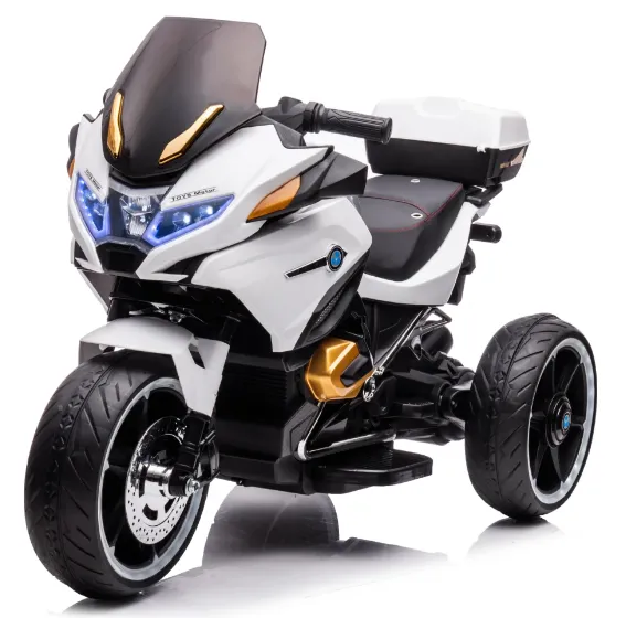 Детский электромотоцикл с дистанционным управлением, белый (678300)