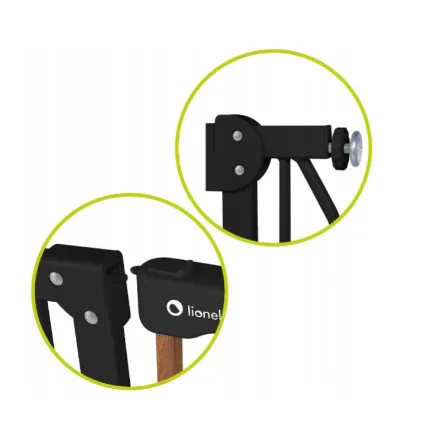 Poartă de siguranță Lionelo Truus Slim Black Carbon Natural, 75-105 cm Poartă de siguranță Lionelo Truus Slim Black Carbon Natural, 75-105 cm