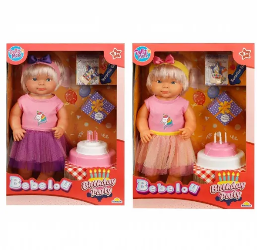 Păpușa BEBELOU LA MULȚI ANI 2 AST. 40CM. S00040021