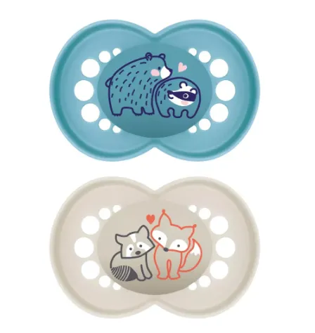 Пустышка ортодонтическая силиконовая MAM Original Planet Love Boy (6+ мес), 2 шт.