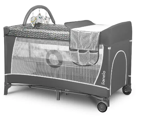 Patut pliabil 2 in 1 Lionelo Flower Grey Scandi