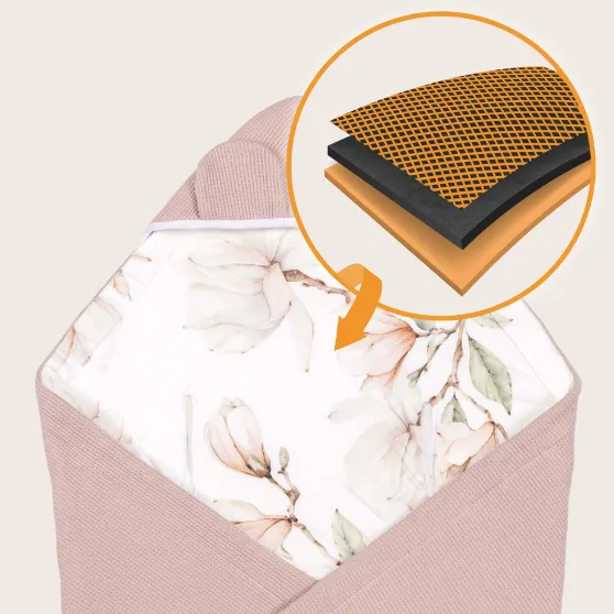 Păturica pentru scoica auto Lionelo Travel Beige Magnolia, 90x90 cm Păturica pentru scoica auto Lionelo Travel Beige Magnolia, 90x90 cm