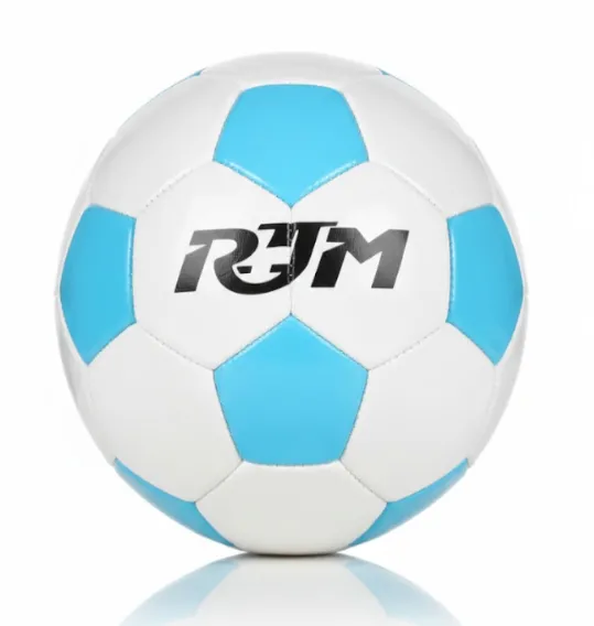 Футбольный мяч Size 5 Machine-Stitched бело-голубой, код 2126D