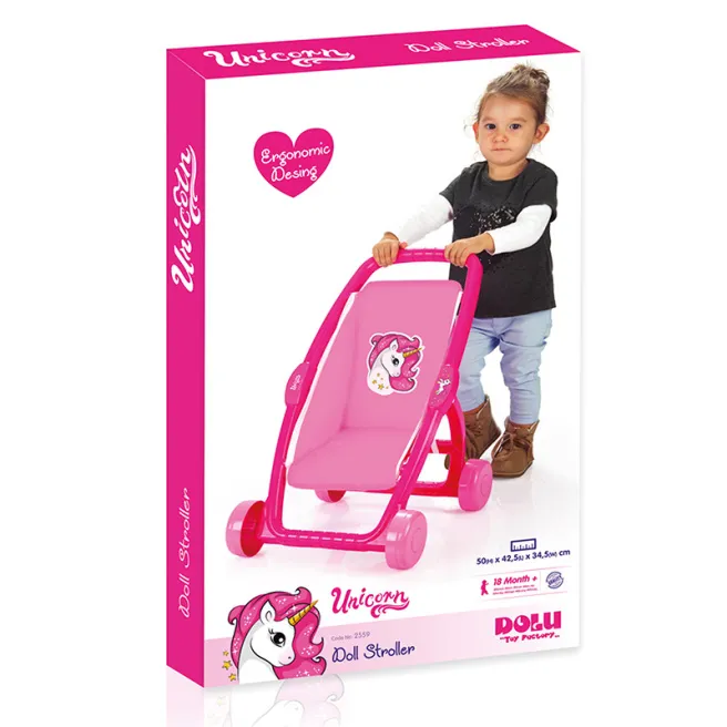 DL Коляска для куклы розовая Unicorn код