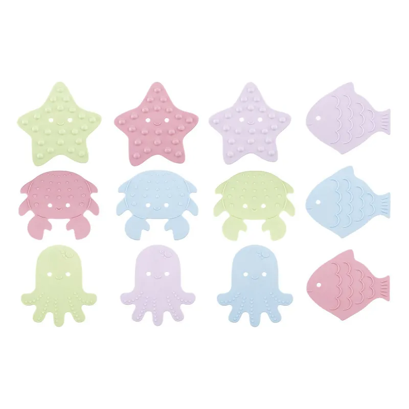 Set de mini-covorase anti-alunicare Roxy Kids „Sea Animals”, 12 buc. (RBM-012-SA) Soft colors