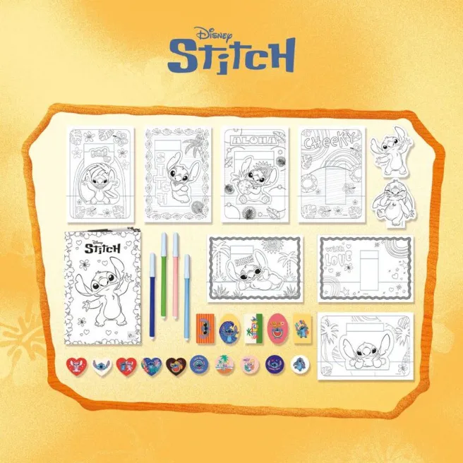 Set de creație de colorare și desen în ruczac Stitch LISCIANI, cod 1400D Set de creație de colorare și desen în ruczac Stitch LISCIANI, cod 1400D