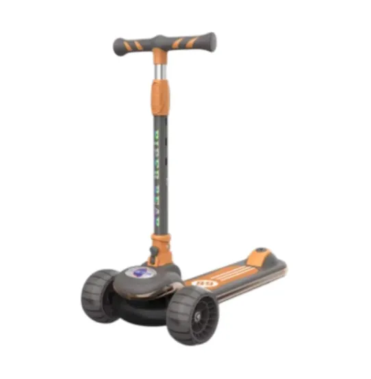 Trotinetă pentru copii cu 3 roți luminoase, platformă cu muzică și lumini, gri, RTM Scooter (56305)