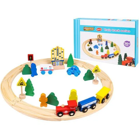 Constructor de cale ferata din lemn pentru copii S04C005