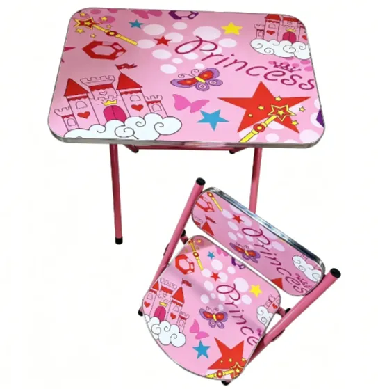 Set masă și scaun pentru copii, roz, 60×40 cm (896717)