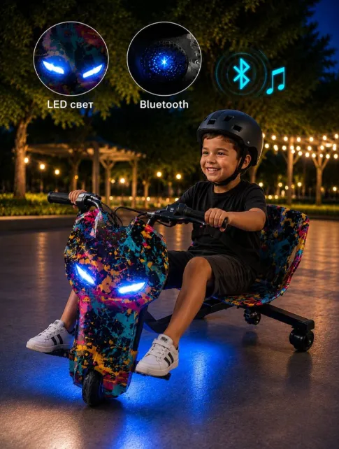 Mașină de drift cu Bluetooth și iluminare LED