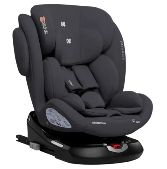 Scaun auto 40-150 cm (i-Size) Isofix Kikkaboo i-Felix Dark Grey, rotativ 360