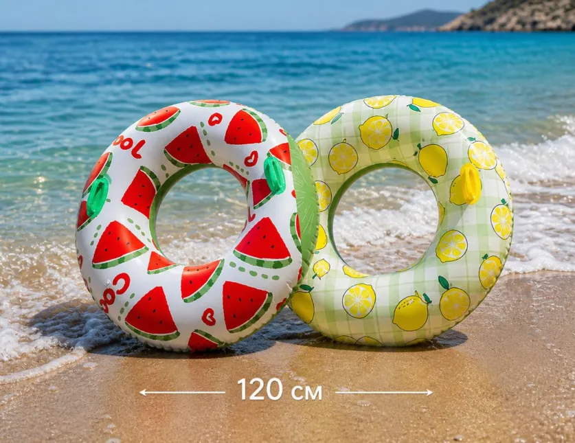 Colac de înot gonflabil cu imprimeu, 120 cm