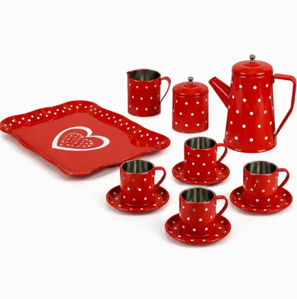 Set de ceai in forma de inima, metal, 555-GH001
