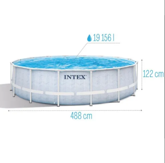 INTEX, CHEVRON PRISM FRAME PREMIUM POOL 488 x122 cm, 19156 L, cadru metalic INTEX, CHEVRON PRISM FRAME PREMIUM POOL 488 x122 cm, 19156 L, cadru metalic