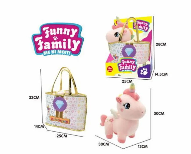 Jucarie de plus Unicorn 30cm in geanta, 7828F34