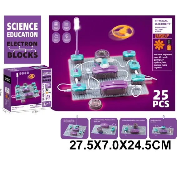 Joc educativ, Experiment Circuite electrice, 25 de piese, multiple experimente (54980)