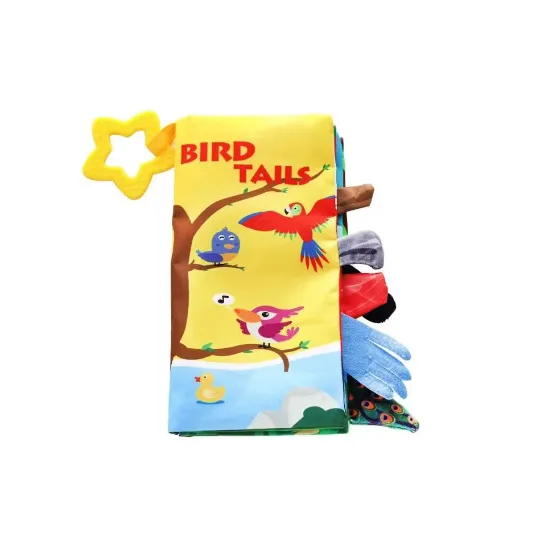 Carte educationala Kikkaboo Cloth book with teether Bird Tails