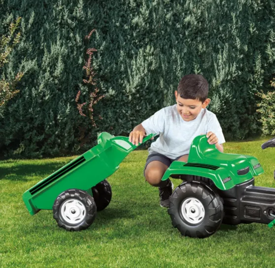 Excavator tractor cu pedale pentru copii cu remorcă și găleată Dolu (173 X 52 x 45 Cm) art. 8048 Excavator tractor cu pedale pentru copii cu remorcă și găleată Dolu (173 X 52 x 45 Cm) art. 8048