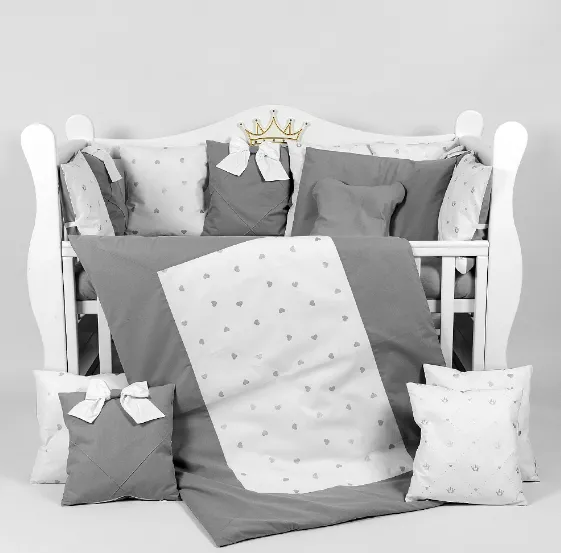 Lenjerie de patut 8 piese PMPerne Gri