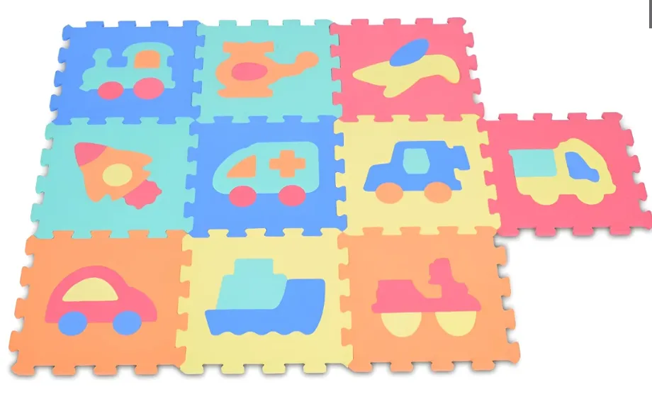 Детский коврик Moni Puzzle Vehicles Multicolor, 32x32 см, 10 шт.