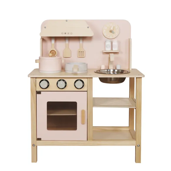 Bucatarie din lemn cu accesorii si functii 55*30*68cm, roza W10C502