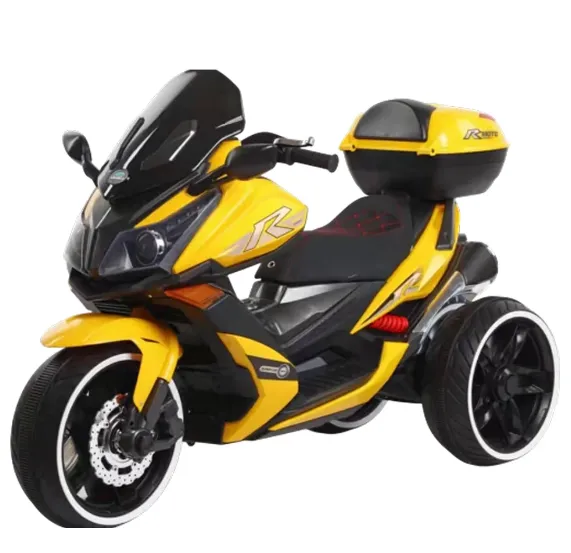Детский электромотоцикл с рацией, желтый (23451)