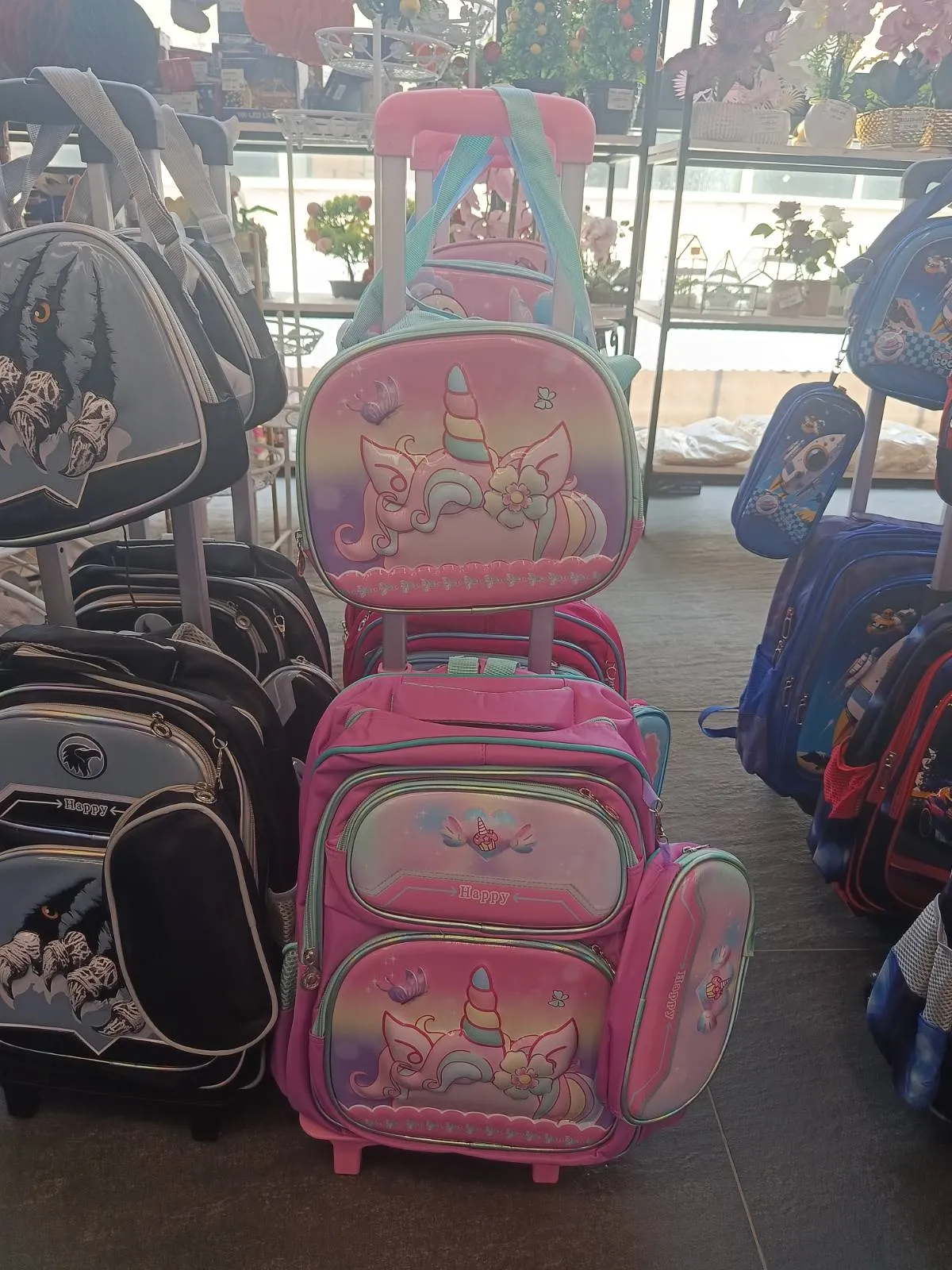 rucsac școlar pe roți unicorn