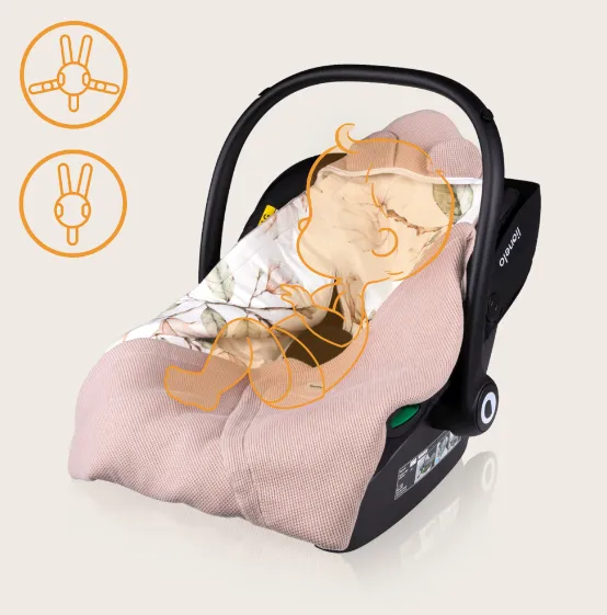 Păturica pentru scoica auto Lionelo Travel Beige Magnolia, 90x90 cm Păturica pentru scoica auto Lionelo Travel Beige Magnolia, 90x90 cm