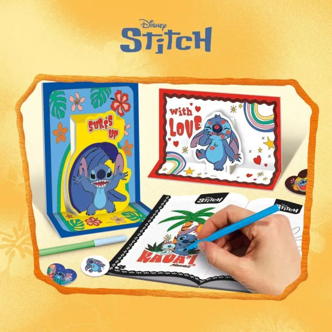 Set de creație de colorare și desen în ruczac Stitch LISCIANI, cod 1400D Set de creație de colorare și desen în ruczac Stitch LISCIANI, cod 1400D